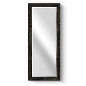 Beveled Edge Framed 25 in. W x 61 in. H Rectangle Wood Black Mirror