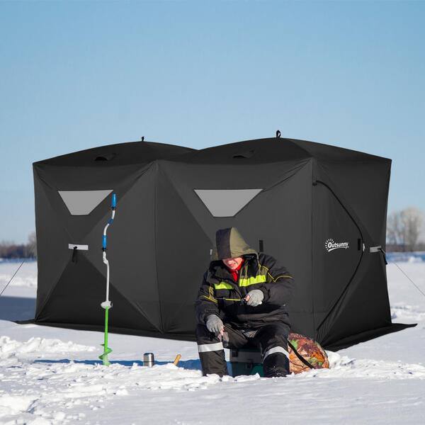 5-8 Person Pop-Up Ice Fishing Tent - Waterproof, 69.44 Sq Ft, 5.9 Ft Height, Portable Shelter With Carry Bag