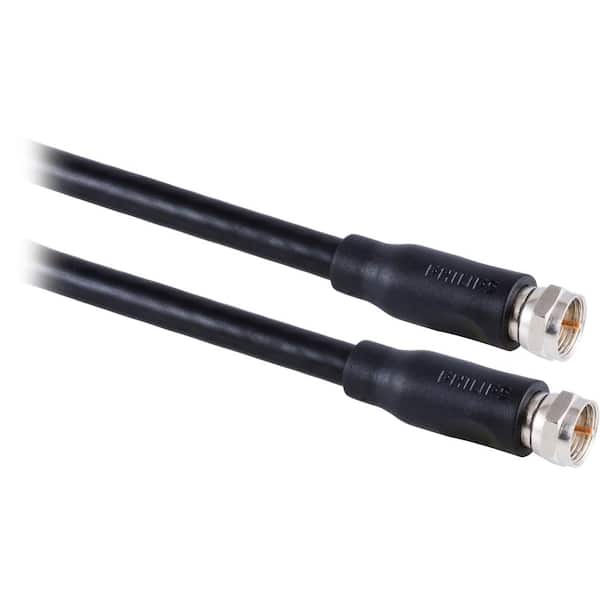Philips 25 ft. RG6 Dual Shield Coaxial Cable FType Connectors Black
