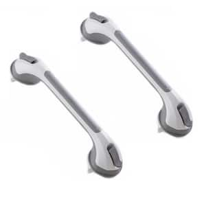 16.8 in. Concealed Screw Suction Grab Bars for Bathtubs and Showers for Elderly Removable in Grey (2-Pack)