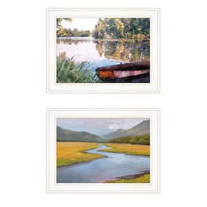 "Serene Water" 2-Pcs by Bluebird Barn and William Hawkins White Framed Nature Art Print 19 in. x 15 in.
