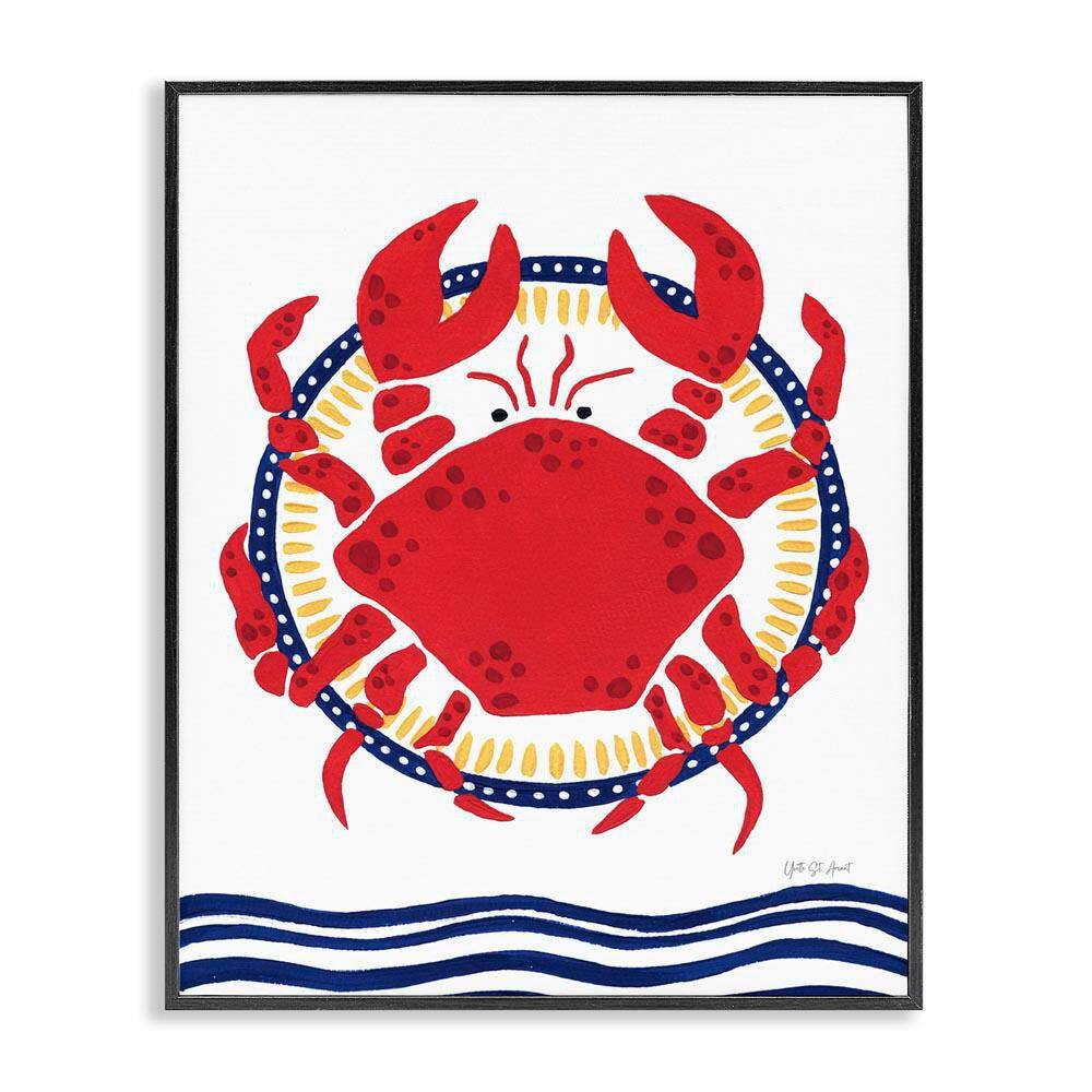Kitschy Coastal Crab by Yvette St. Amant Black Framed Animal Giclee Art Print 20 in. x 16 in. price history on PriceWatchPro