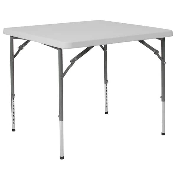 Carnegy Avenue 33.5 in. Granite White Plastic Tabletop Metal Frame Folding Table