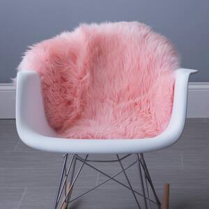 Candy Floss Pink 2 ft. x 3 ft. Genuine New Zealand Sheepskin Pelt Area Rug