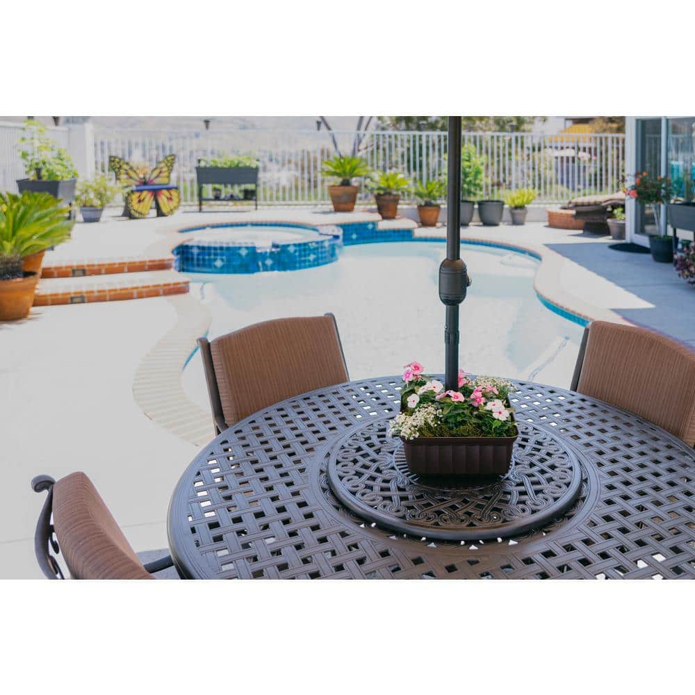 Savannah Brown Square HDPE Outdoor Planter with Drainage Holes