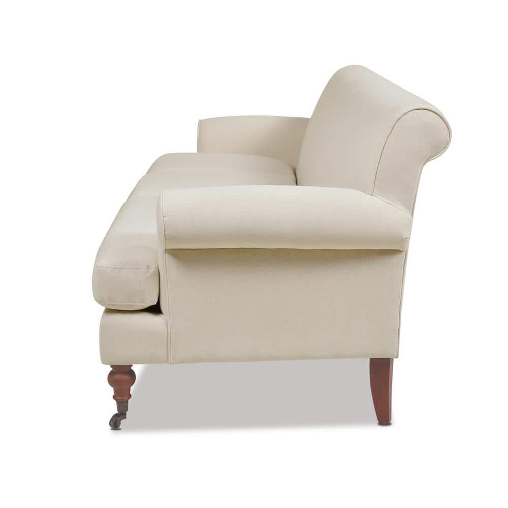 Alana Light Beige Linen Upholstered Lawson Sofa with Removable Cushions