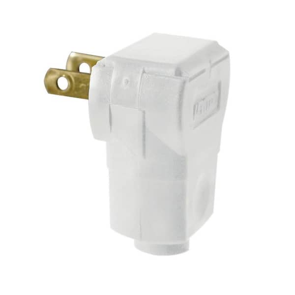 15 Amp White Non-Polarized Angle Plug 101AN-W