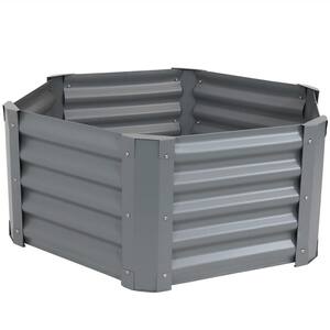 VEVOR Raised Garden Bed 40 in. x 40 in. x 16 in. Metal Planter Box Gray ...