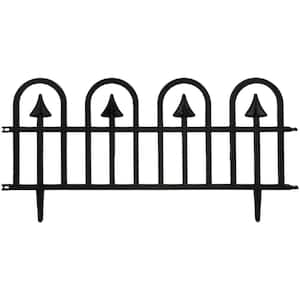 Estate Series 24 in. x 15 in. Plastic Colonial Wrought-Iron Style Border Garden Fencing, 10 ft. Included