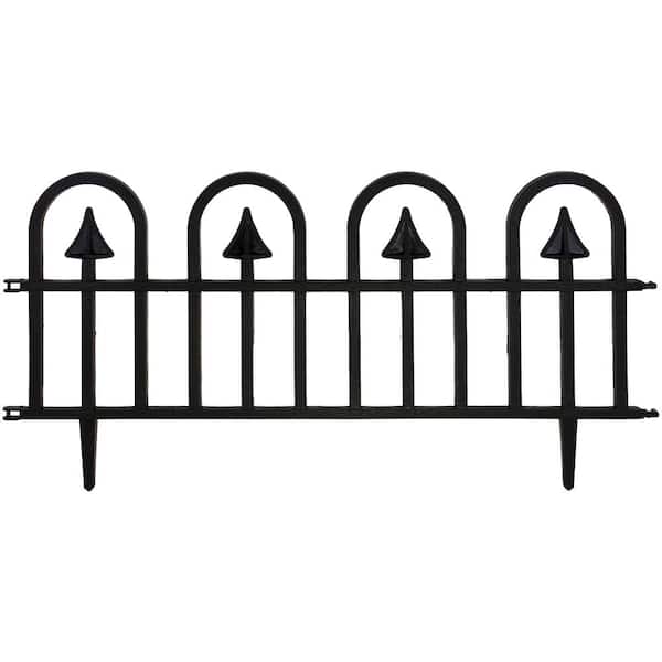 Emsco Estate Series 24 in. x 15 in. Plastic Colonial Wrought-Iron Style Border Garden Fencing, 10 ft. Included