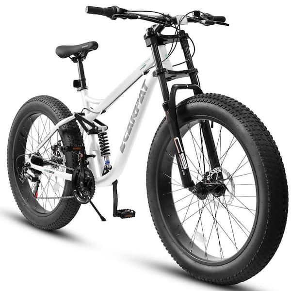 Tenleaf 26 in. x 4 in. Fat Tire Steel Frame Bike Full-Suspension
