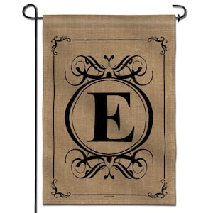 18 in. x 12.5 in. Classic Monogram Letter E Garden Flag, Double Sided Family Last Name Initial Yard Flags