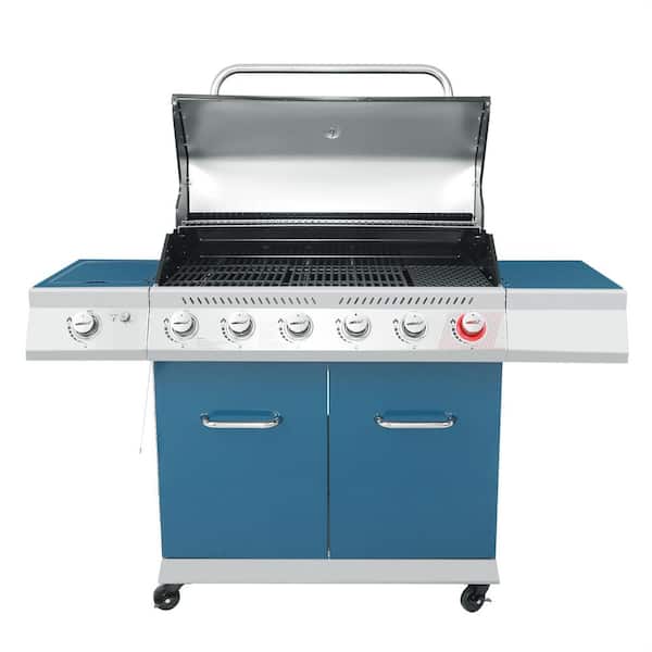 Royal Gourmet 6-Burner Propane Gas Grill in Blue with Sear Burner and Side  Burner GA6402B - The Home Depot