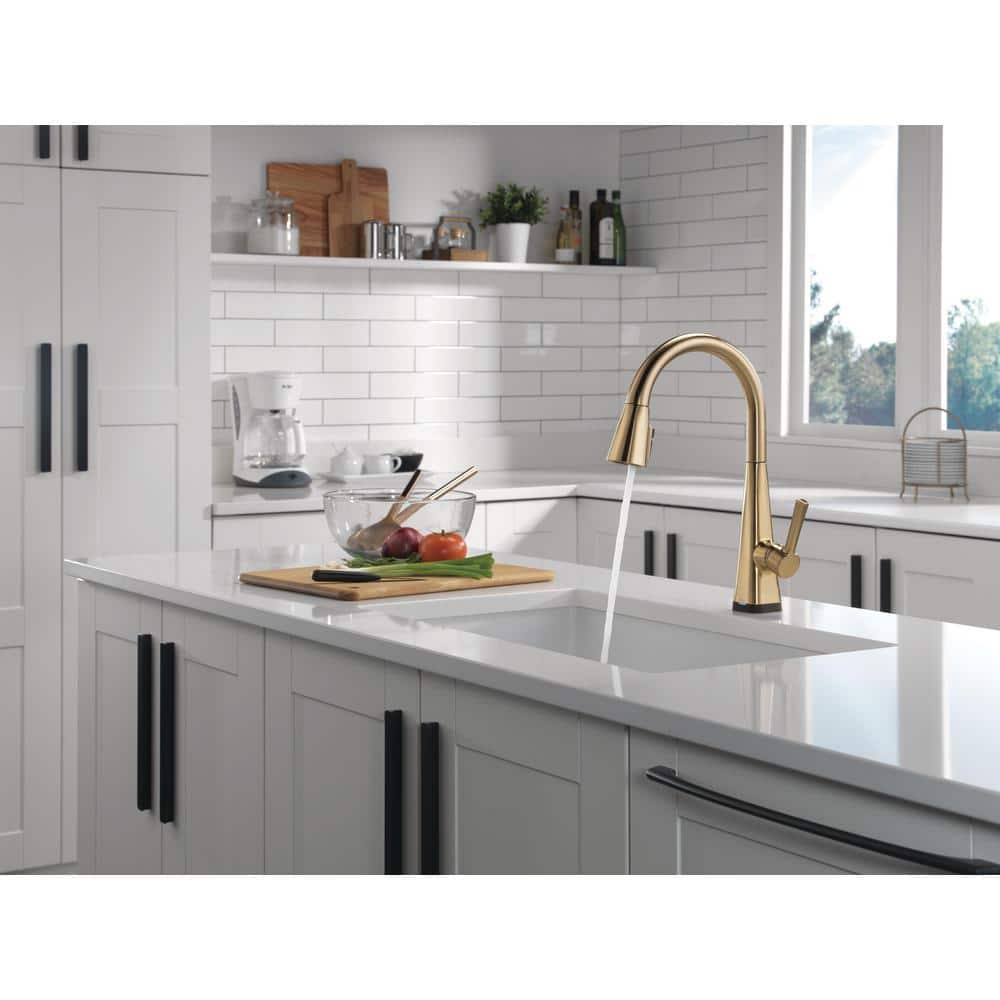 Champagne Bronze Touch-Control Kitchen Faucet with Pull-out Spray