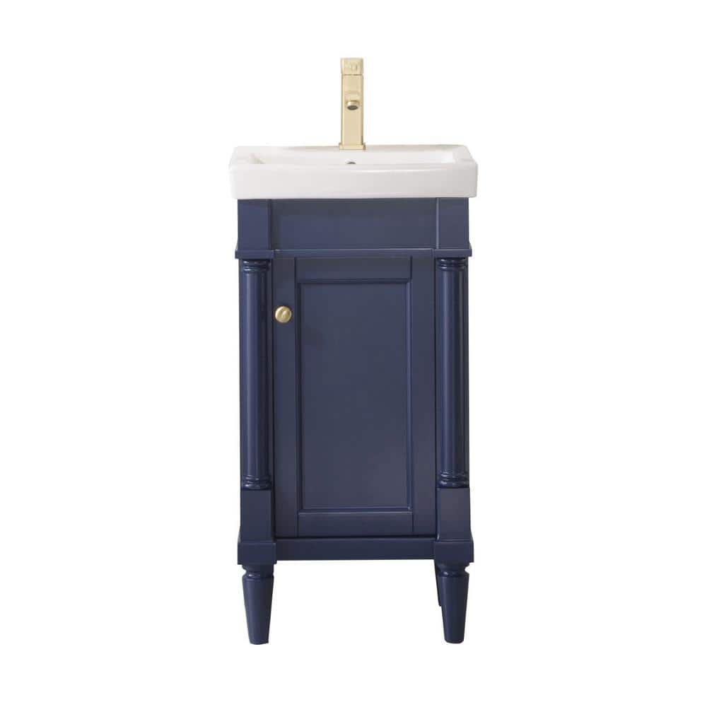 17.5 in. W Vanity in Blue with White Ceramic Top in White with White Basin  WLF9218-B - The Home Depot