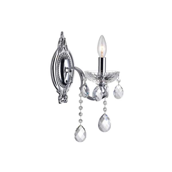 CWI Lighting Flawless 1 Light Wall Sconce With Chrome Finish