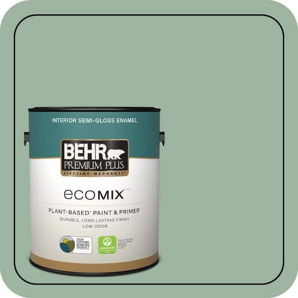 1 gal. #S410-4 Copper Patina Semi-Gloss Enamel EcoMix Plant-Based Interior Paint & Primer