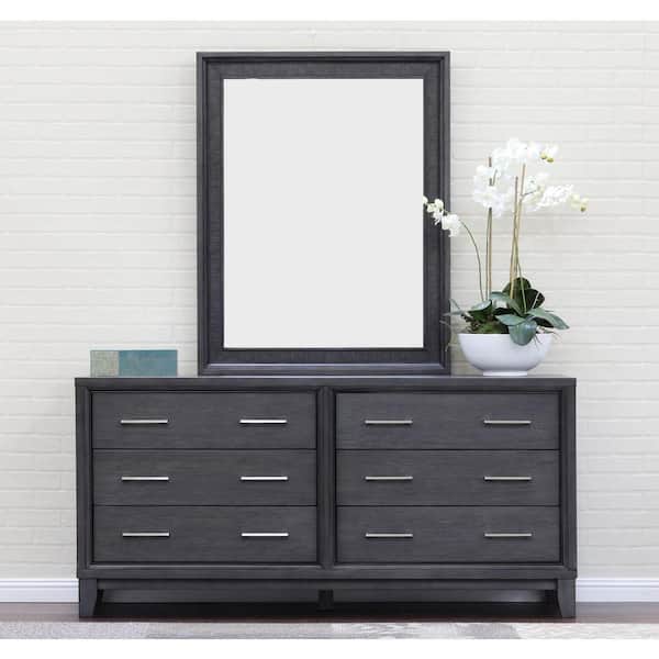 Unbranded Medium Rectangle Gray Wash Beveled Glass Contemporary Mirror (36 in. H x 46 in. W)