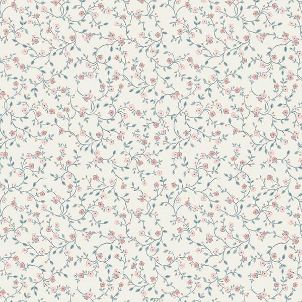 Graham & Brown Laura Ashley Blencow Sprig Dark Duck Egg Blue Wallpaper ...