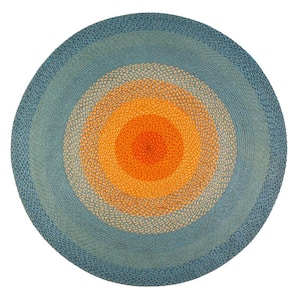 Olwyn Braided Multi-Colored 4 ft. Round Area Rug