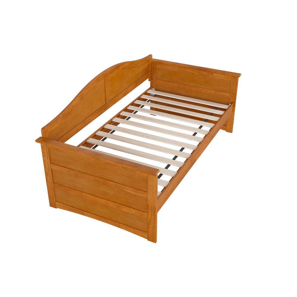 Acadia Light Toffee Twin Wood Daybed Frame with Drawer