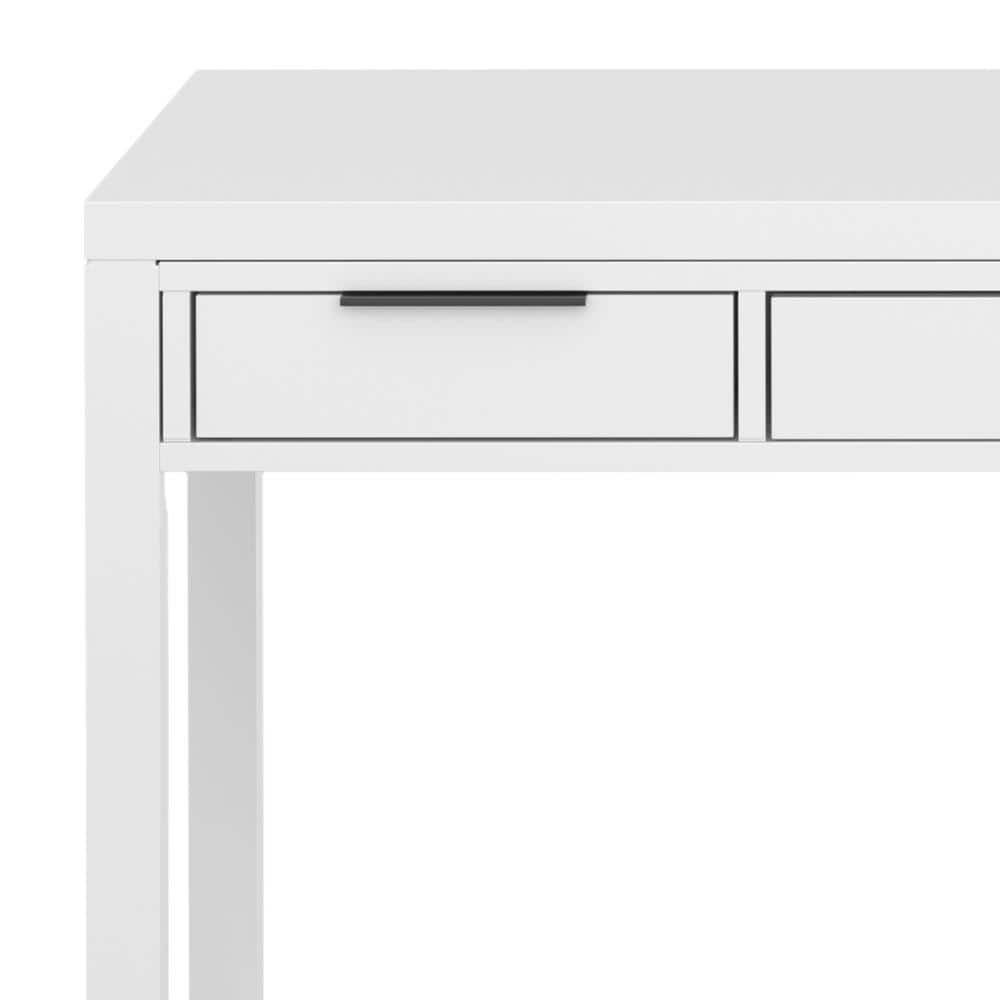 Hollander 60" White Solid Wood Desk with Drawers and Keyboard Tray