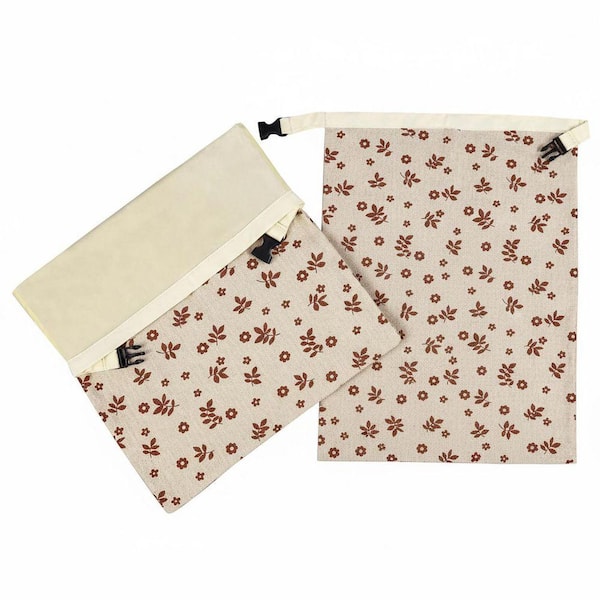 2 Pack Natural Cotton Beeswax Bread Carrier Set Reusable Bags for Sourdough Homemade Bread and Fresh Produce