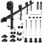 WINSOON 12 ft./144 in. Frosted Black Sliding Barn Door Hardware Track ...