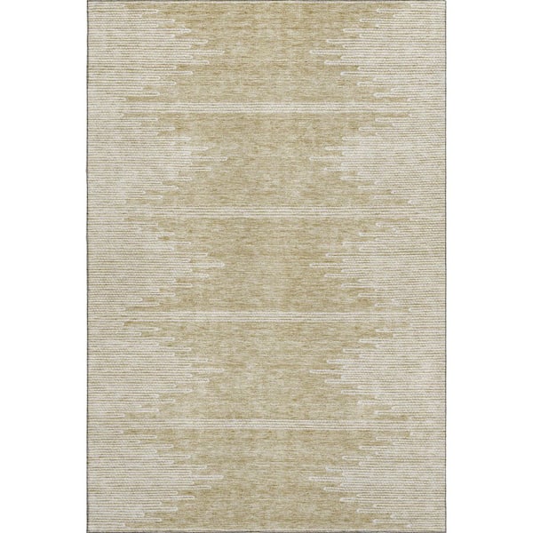 Addison Rugs Mayfield Premium Machine Washable Indoor/Outdoor Geometric AMF647 Beige 8 ft. x 10 ft. Area Rug