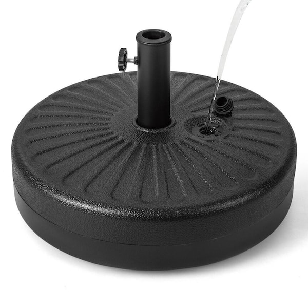ANGELES HOME 5.5 lbs. Metal Heavy-Duty Round Patio Umbrella Base Stand in Black