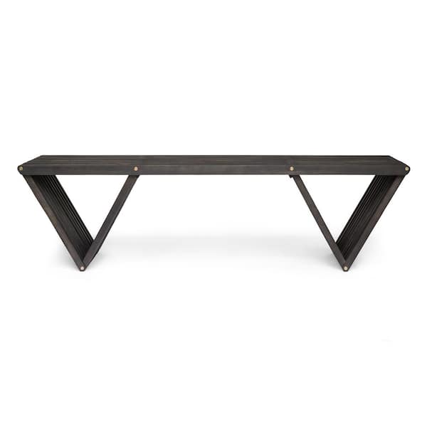 Metropol Dark Grey Wood Outdoor Patio Bench
