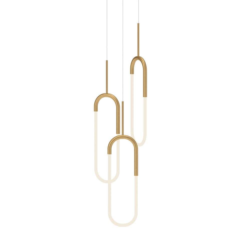 Huron Brushed Gold Slender LED Pendant Light