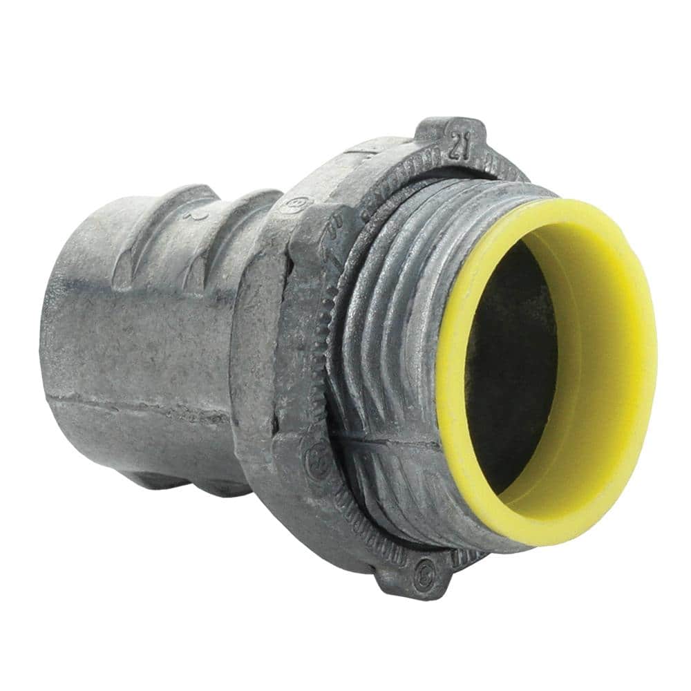 1 in. Flexible Metal Conduit (FMC) Screw-in Connector with Insulated Throat