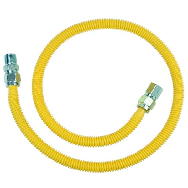 BrassCraft ProCoat 1/2 in. FIP x 1/2 in. MIP x 48 in. Stainless Steel Gas Connector 5/8 in. O.D. (106,000 BTU)