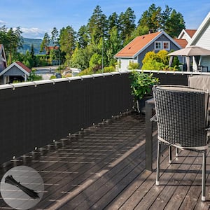 2.5 ft. x 25 ft. Black Balcony Privacy Fence Screen with UV Blockage for Balcony Porch Patio Deck Yard