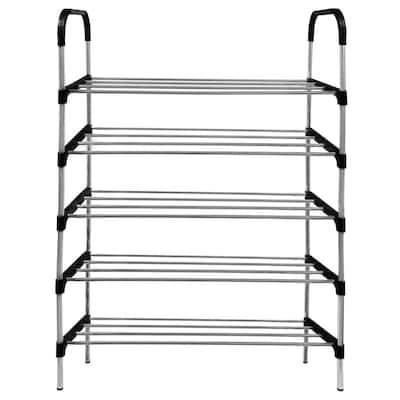 Gewudraw 1-Tier Shoe Rack Expandable, Width Adjustable Shoe Shelf Storage  Organizer, 41.53'' Metal Standing Shoe Rack for Bedroom Entryway Closet