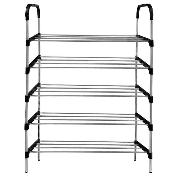 Modern Homes 41 in. H 5 Tier Storage for 15-Pairs of shoes black Steel ...