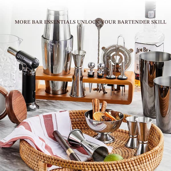 Numhew 17-Piece Stainless Steel 25 oz. Cocktail Shaker Set with