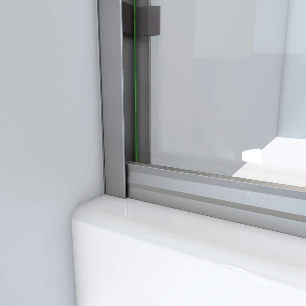 Alliance Pro 60" Brushed Nickel Semi-Frameless Sliding Shower Door