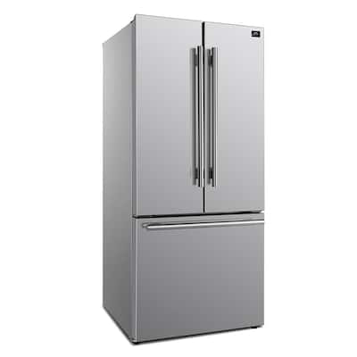 35 in 17.5 cu ft French Door No Frost Refrigerator with Ice Marker in Stainless Steel