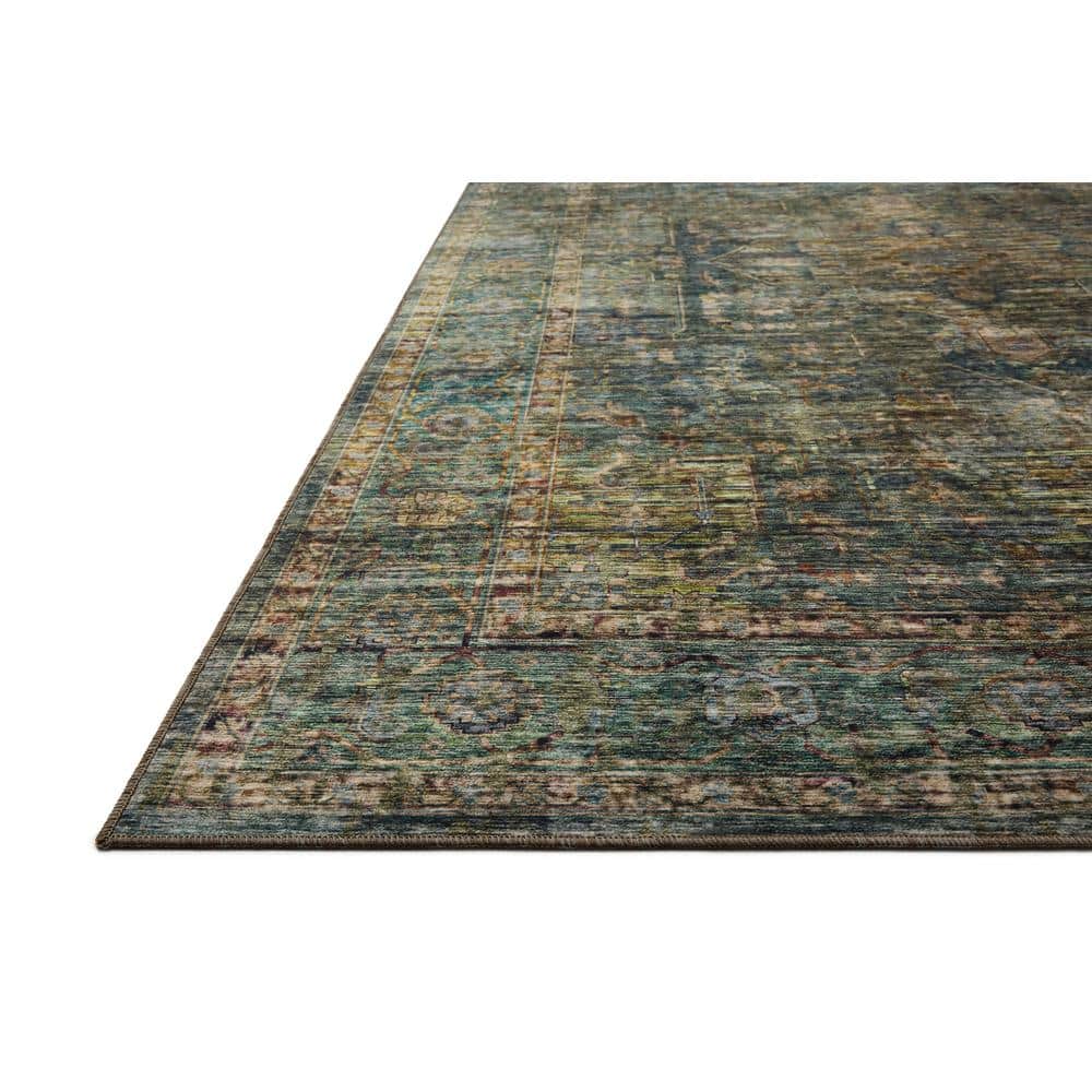 Anniston Lagoon Blue Synthetic Washable Rectangular Rug 8' x 10'