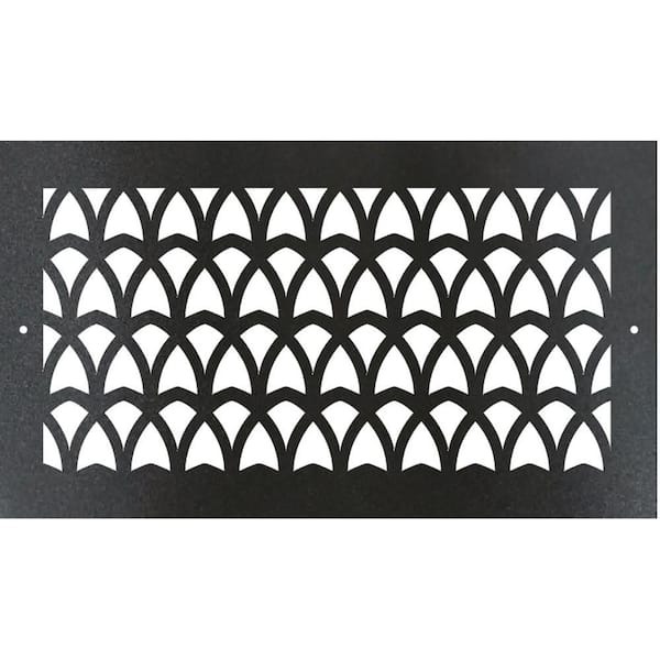 STELLAR Metal Screw-In Floor Register. Duct Opening 4x10 (Overall 6x12) - Heavenly Arches Design