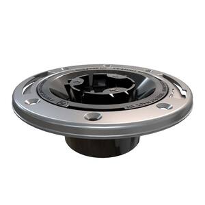 Fast Set 3 in. ABS Hub Spigot Toilet Flange with Test Cap and Stainless Steel Ring