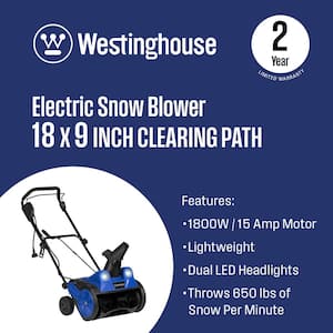 18 in. 120-Volt Single-Stage Corded Electric Snow Blower
