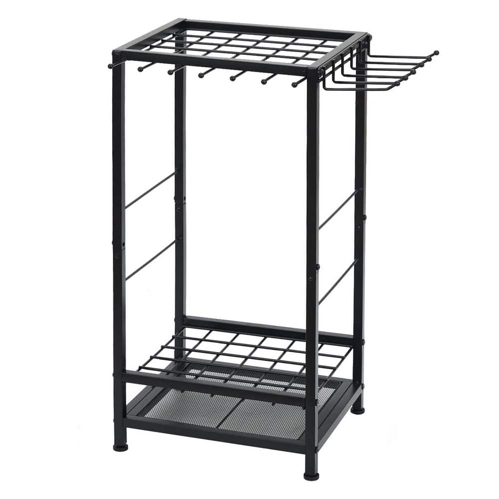 50-Tool Capacity Heavy-Duty Steel Garden Tool Organizer Corner Rack Black for Garage Shed Outdoor Easy Assembly price history on PriceWatchPro