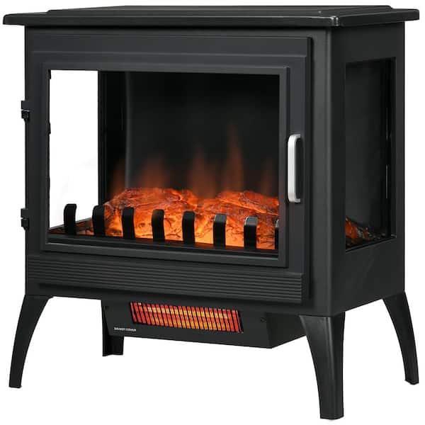 Unbranded 1500-Watt 24 in. Freestanding Infrared Electric Fire Place Heater with Adjustable Temperature, Overheat Protection