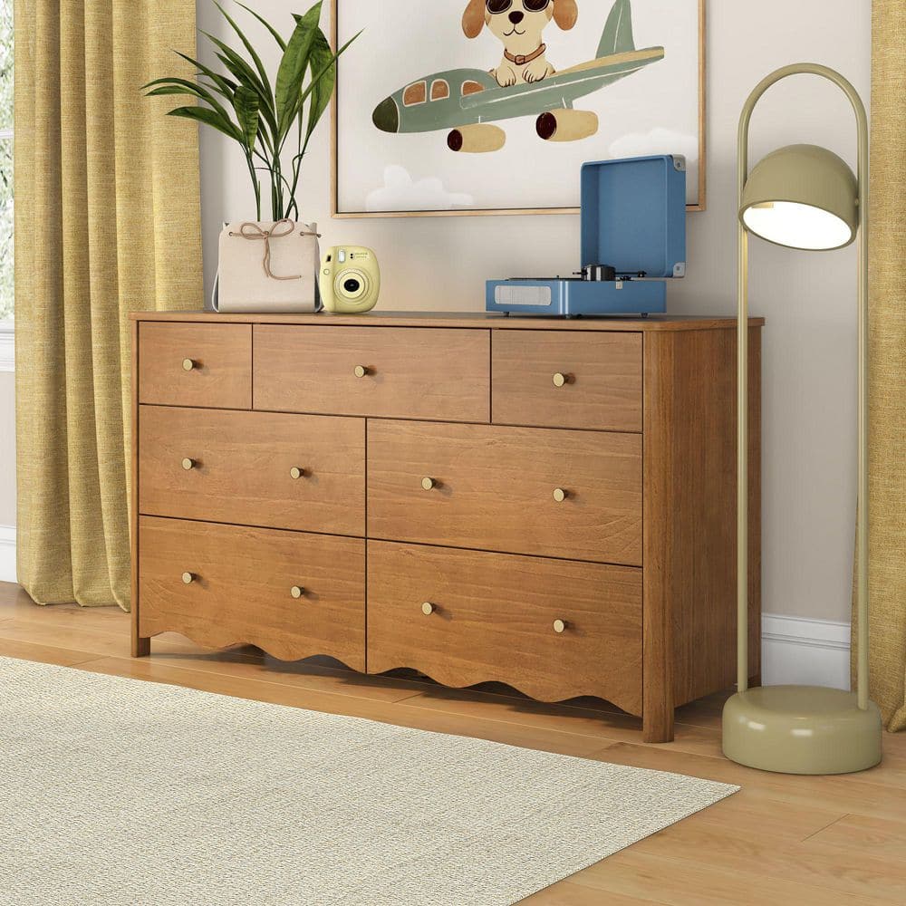 Sutton Pecan 7 Drawer 56 in. Wide Dresser price history on PriceWatchPro