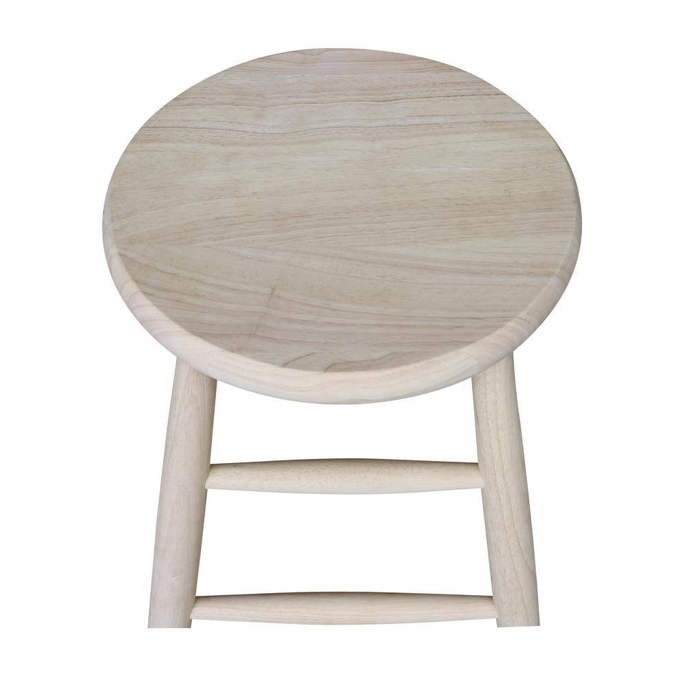 Traditional Solid Hardwood Unfinished Counter Height Stool