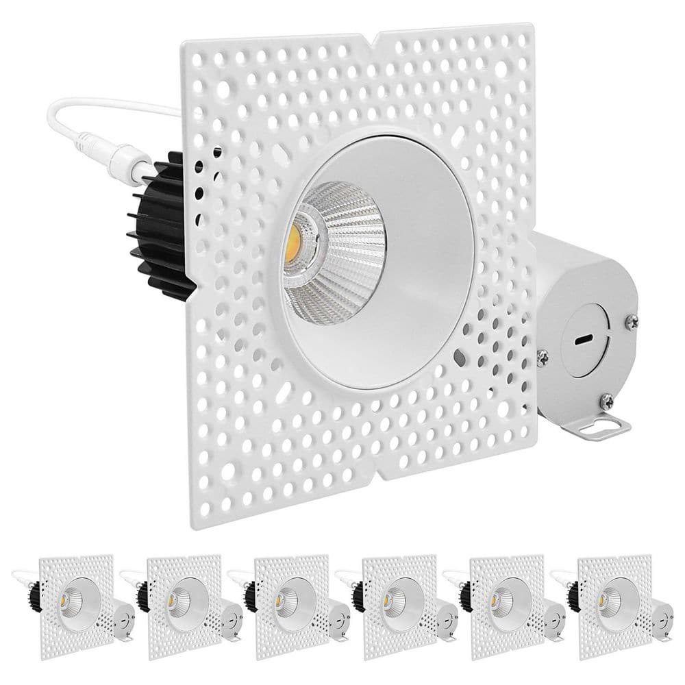 "2"" Integrated LED Recessed Light Push-n-Lock Trimless 12W 1000LM 5CCT 38° Dimmable Damp Rated IC Rated CRI 90 ETL 6 Pack" price history on PriceWatchPro