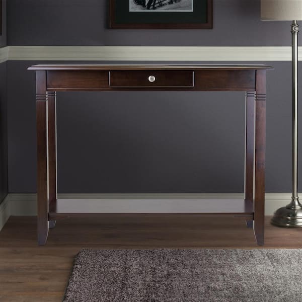 WINSOME WOOD Nolan 40 in. Cappuccino Standard Rectangle Wood Console Table with Drawers